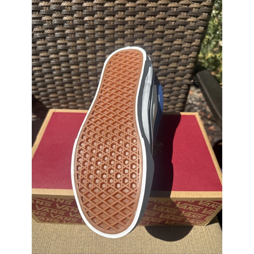 Vans Knu Skool Mega Check Potting Soil Brown Blue Shoes Men's Size 9 - Picture 6 of 7